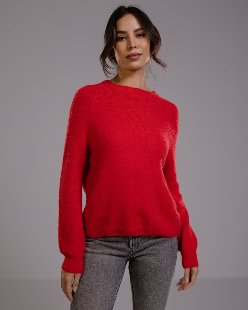 Priscilla Sweater | Red | Alpaca Blend