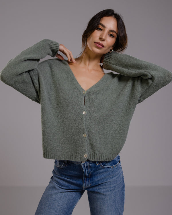 Joelle Cardigan | Khaki | Alpaca Blend