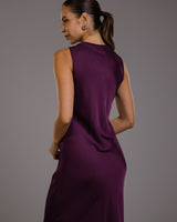 Sabrina Sleeveless Satin Dress | Violet