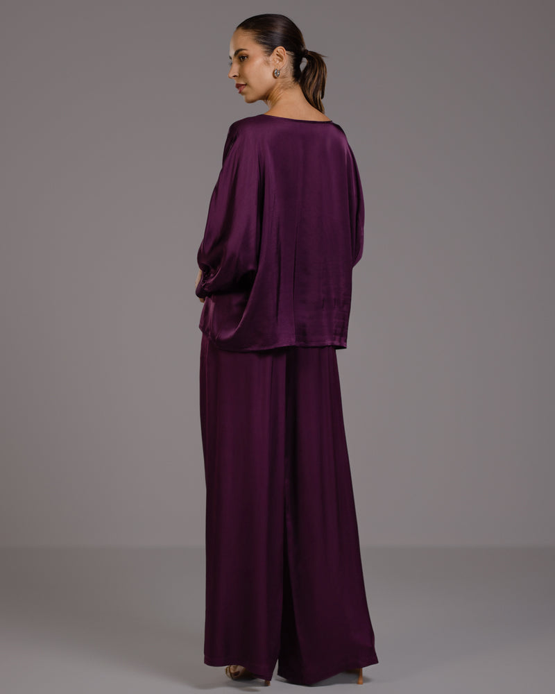 Cole Satin Trousers | Violet