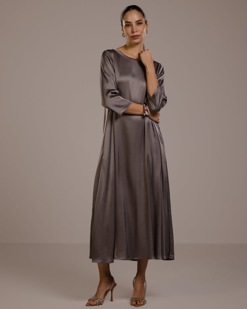Dahlia Satin Dress | Mink JAKI Dahlia Satin Dress | Mink JAKI