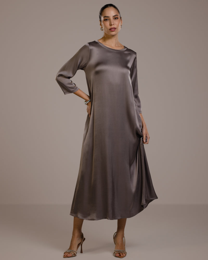 Dahlia Satin Dress | Mink