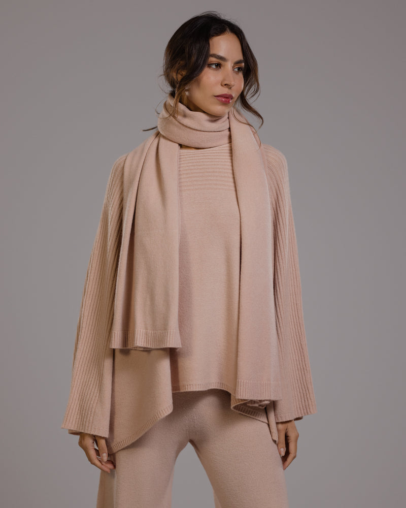 Ribbed Shawl | Dusty Pink