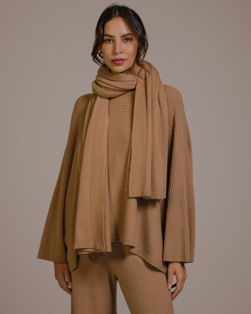 Ribbed Shawl | Camel