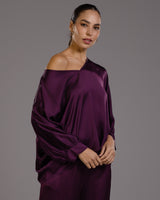 Eliza Satin Blouse | Violet