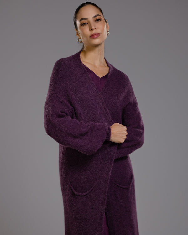 Yasmin Open Cardigan | Violet | Alpaca Blend