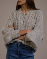 Hattie Button Up Cardigan | Light Grey | Alpaca-Wool Blend