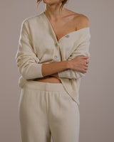 Bonnie Button Up Cardigan | Light Beige | Cashmere-Wool Blend