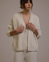 Joyce Open Cardigan | Light Beige | Cashmere-Wool Blend