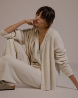 Joyce Open Cardigan | Light Beige | Cashmere-Wool Blend