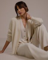 Bonnie Button Up Cardigan | Light Beige | Cashmere-Wool Blend