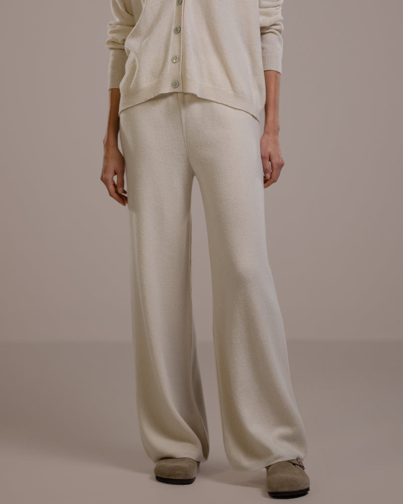 Isla Elastic Waist Pants | Light Beige | Cashmere-Wool Blend