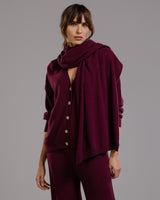 Bonnie Button Up Cardigan | Burgundy | Cashmere-Wool Blend