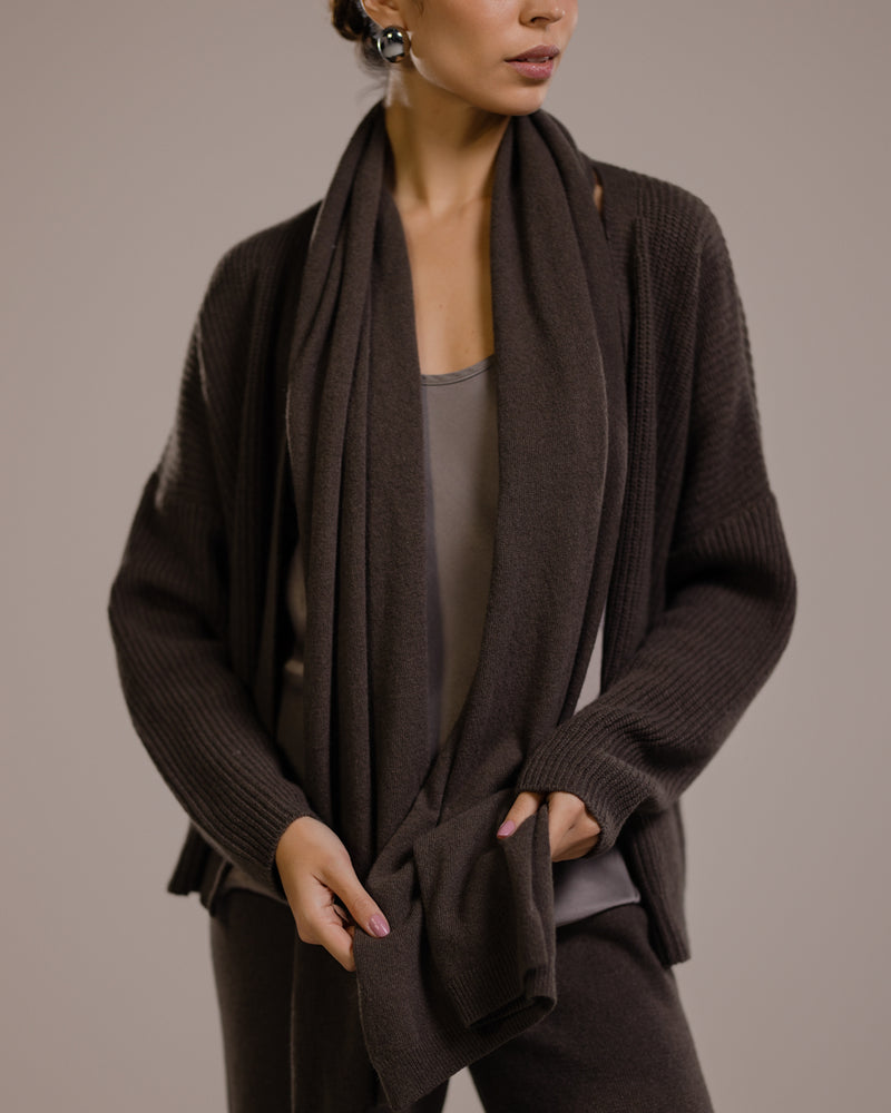 Freya Shawl | Espresso Brown | Wool-Cashmere Blend