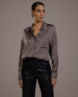 Kailin Satin Shirt | Mink