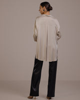 Kailin Satin Shirt | Light Beige