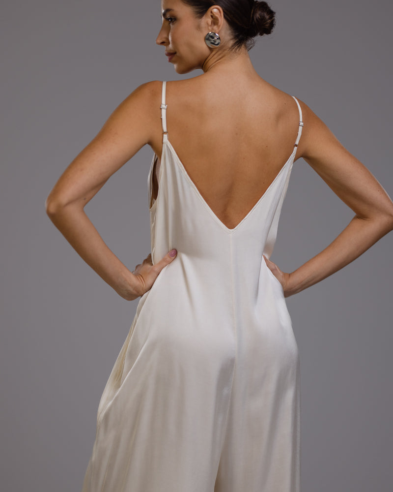 Ivory silk jumpsuit online