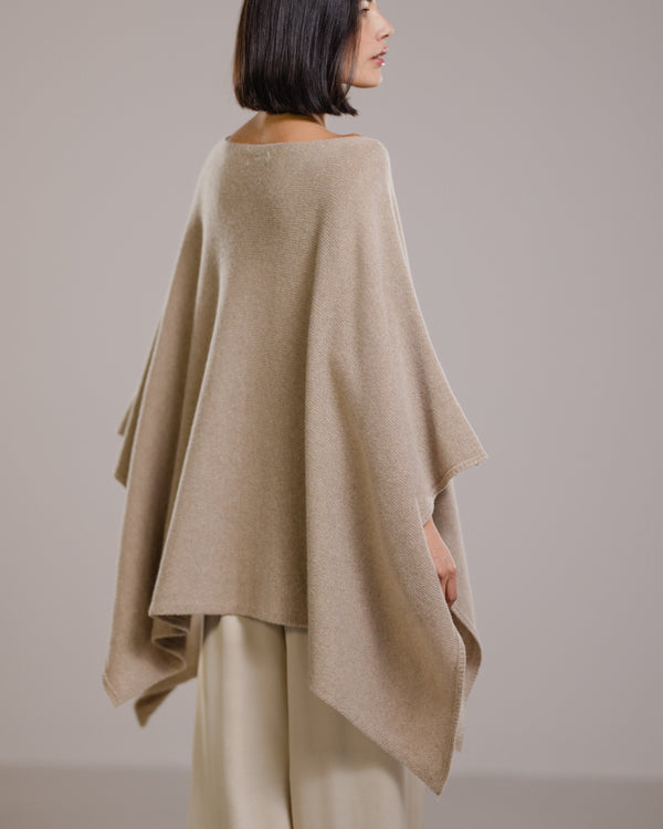 Elle Poncho | Beige | Cashmere-Wool Blend