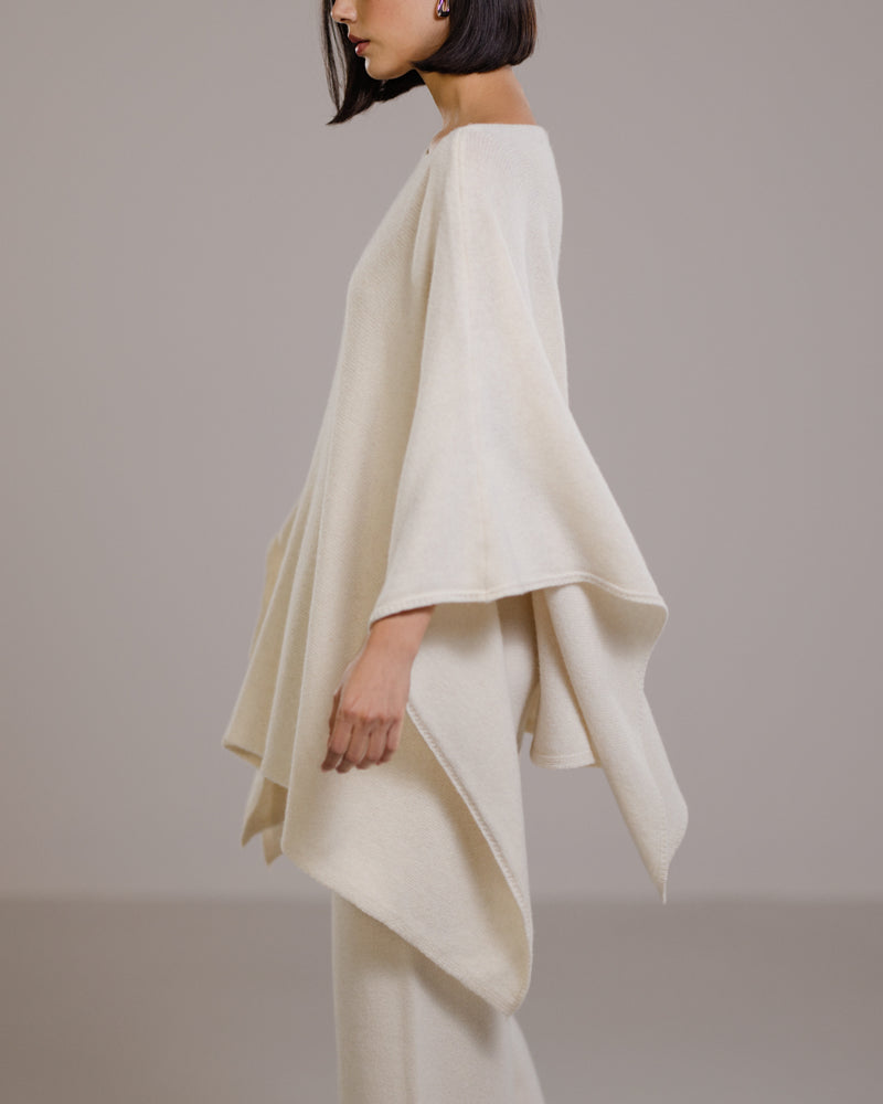 Elle Poncho | Light Beige | Cashmere-Wool Blend