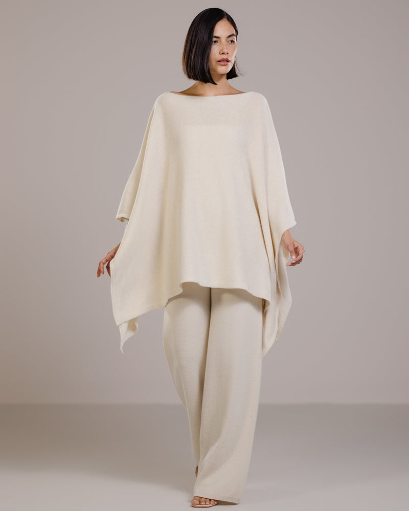 Elle Poncho | Light Beige | Cashmere-Wool Blend