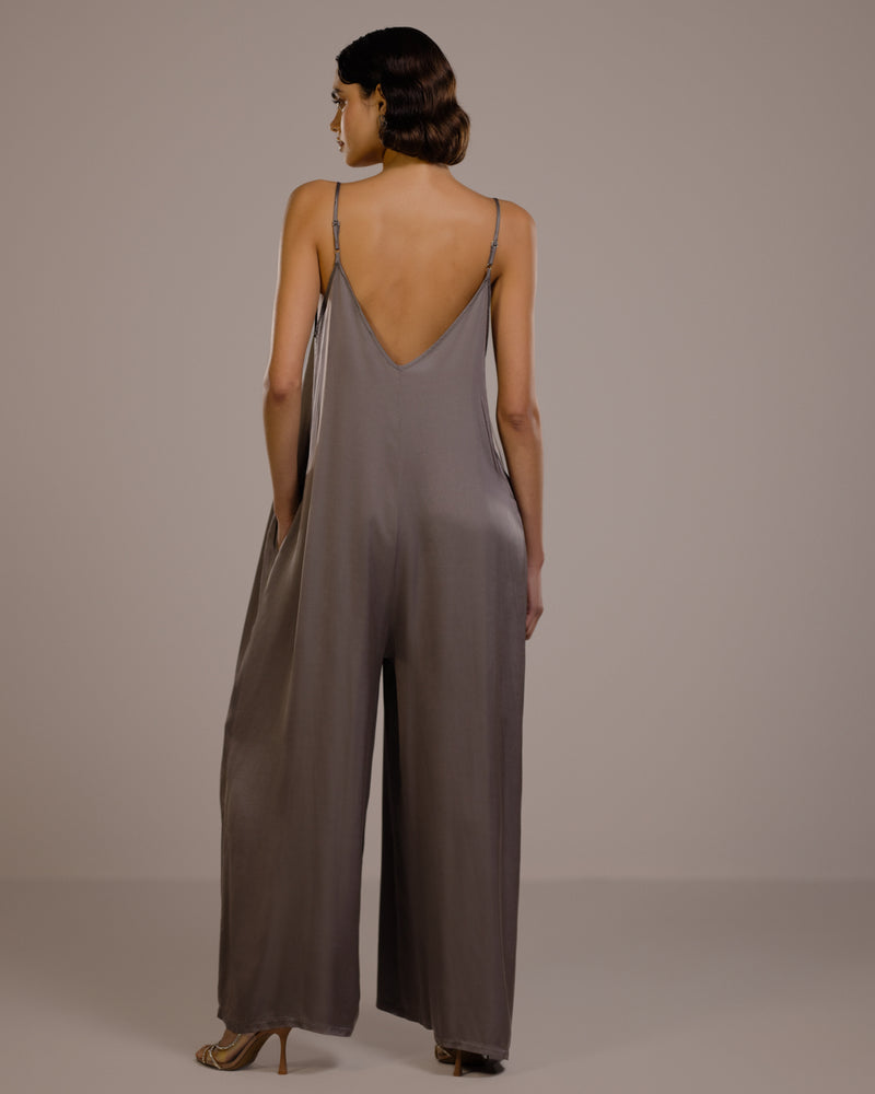 Audrey Satin Jumpsuit | Mink