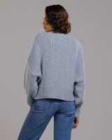 Heather Cable Sweater | Light Blue