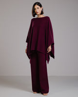 Elle Poncho | Burgundy | Cashmere-Wool Blend