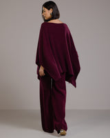 Elle Poncho | Burgundy | Cashmere-Wool Blend