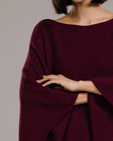 Elle Poncho | Burgundy | Cashmere-Wool Blend