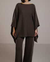 Elle Poncho | Espresso Brown | Cashmere-Wool Blend