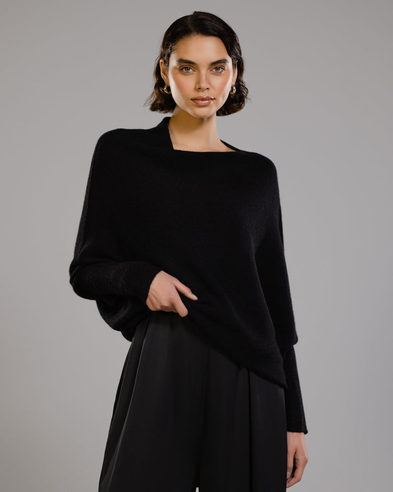 Asymmetric Draped | Black