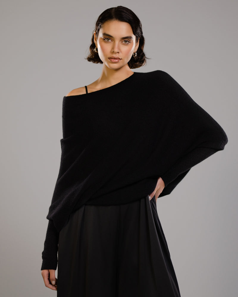 Asymmetric Draped | Black