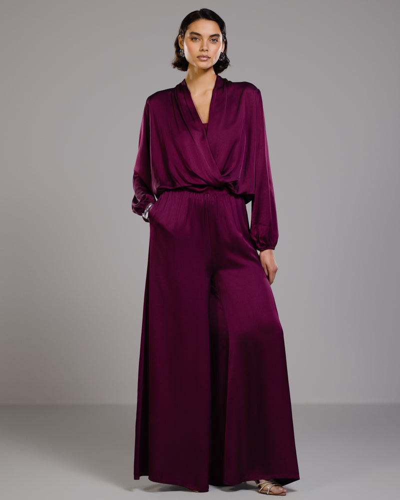 Margot Satin Blouse | Burgundy