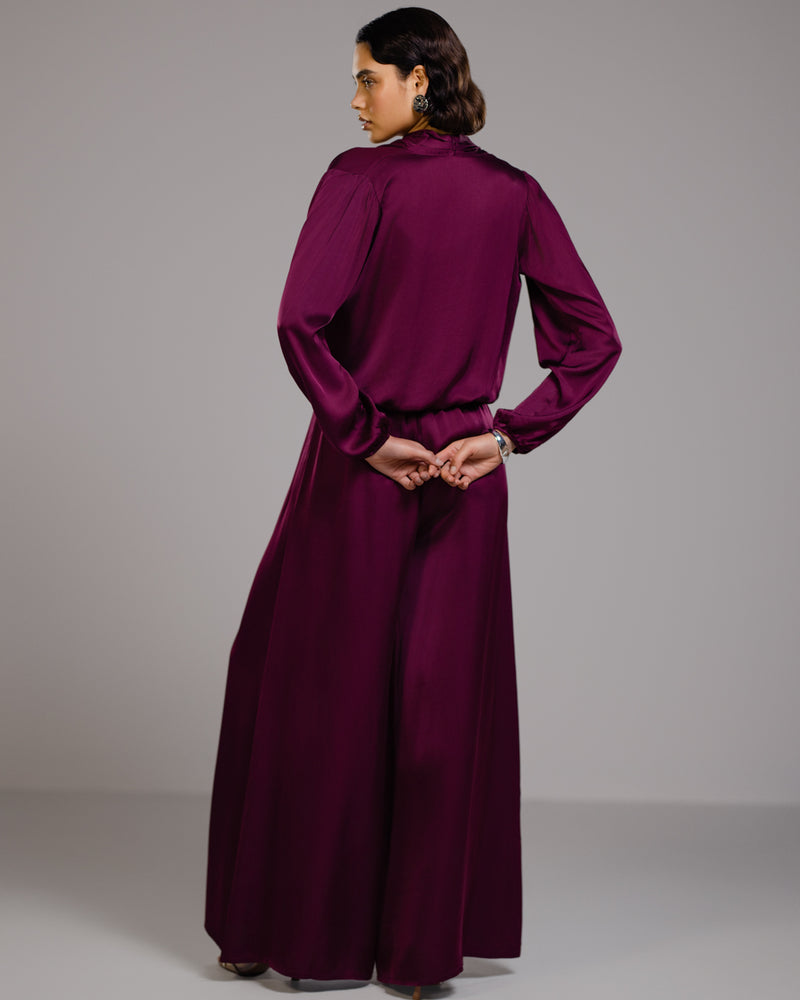 Margot Satin Blouse | Burgundy