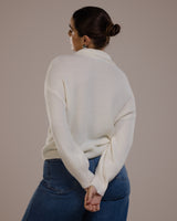 Edwina Button Sweater | Ivory | Alpaca Blend