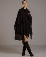 Sophie Throw On Poncho | Espresso Brown