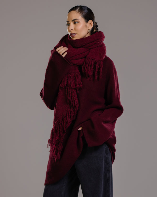 Sophie Throw On Poncho | Burgundy