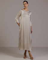 Dahlia Satin Dress | Light Beige