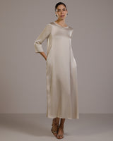 Dahlia Satin Dress | Light Beige