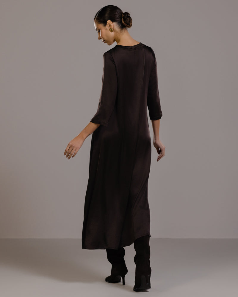 Dahlia Satin Dress | Espresso Brown JAKI Dahlia Satin Dress | Espresso Brown JAKI