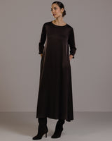 Dahlia Satin Dress | Espresso Brown