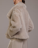 Camille Faux Fur Jacket | Light Beige