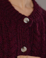 Hattie Button Up Cardigan | Burgundy | Alpaca-Wool Blend