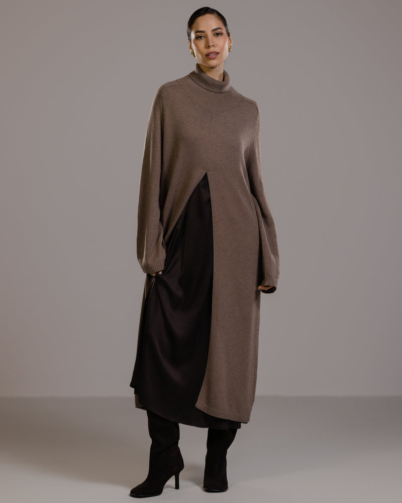 Eva Heavyweight Throw On | Mocha | Cashmere Blend