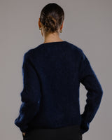 Lucille Zip Sweater | Navy | Mohair Blend