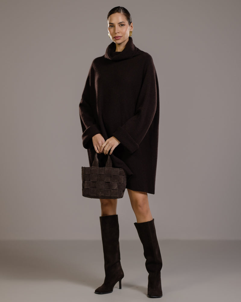 Clara Longline Sweater | Espresso Brown | Wool-Cashmere Blend