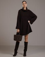 Clara Longline Sweater | Espresso Brown | Wool-Cashmere Blend