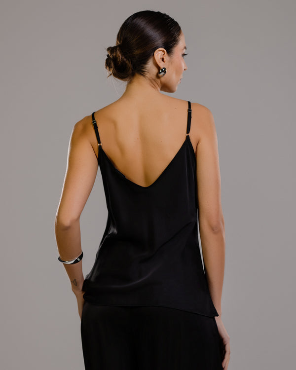 Arabella Lace Trim Vest | Black