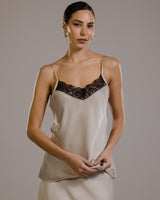 Arabella Lace Trim Vest | Light Beige