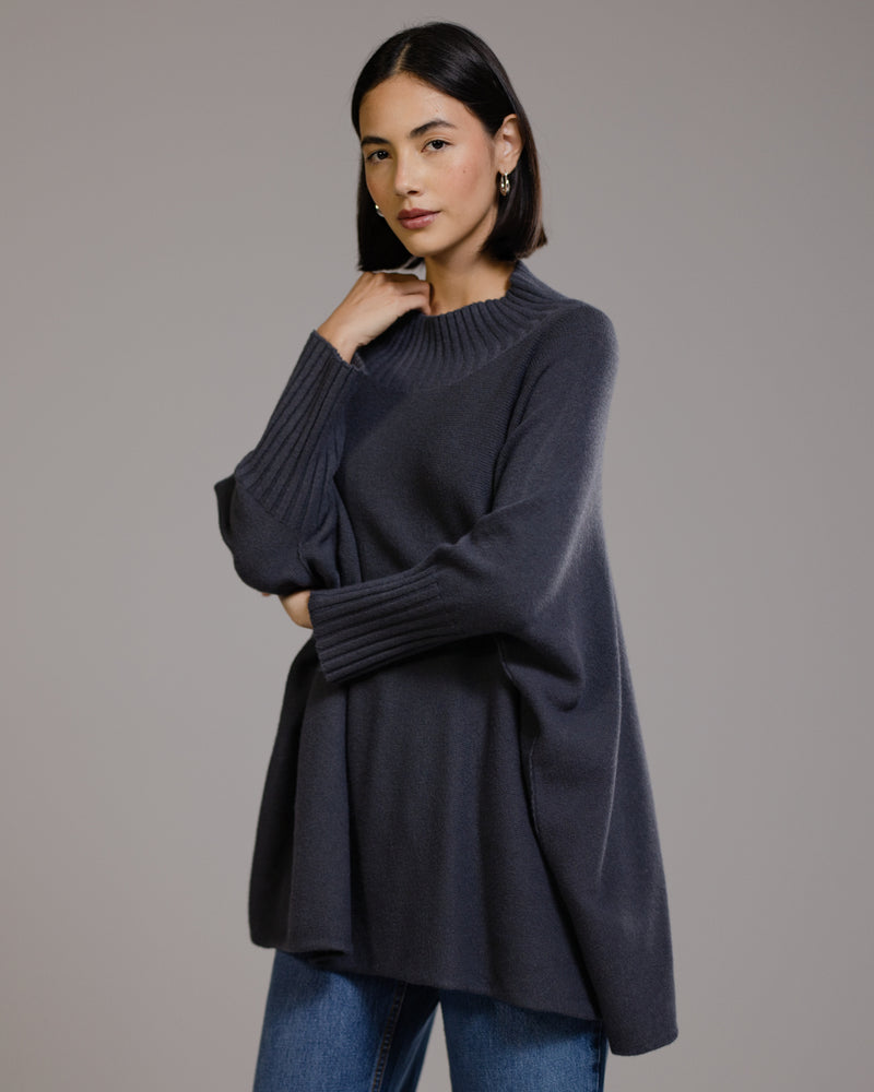 Mariselle Mockneck Sweater | Charcoal